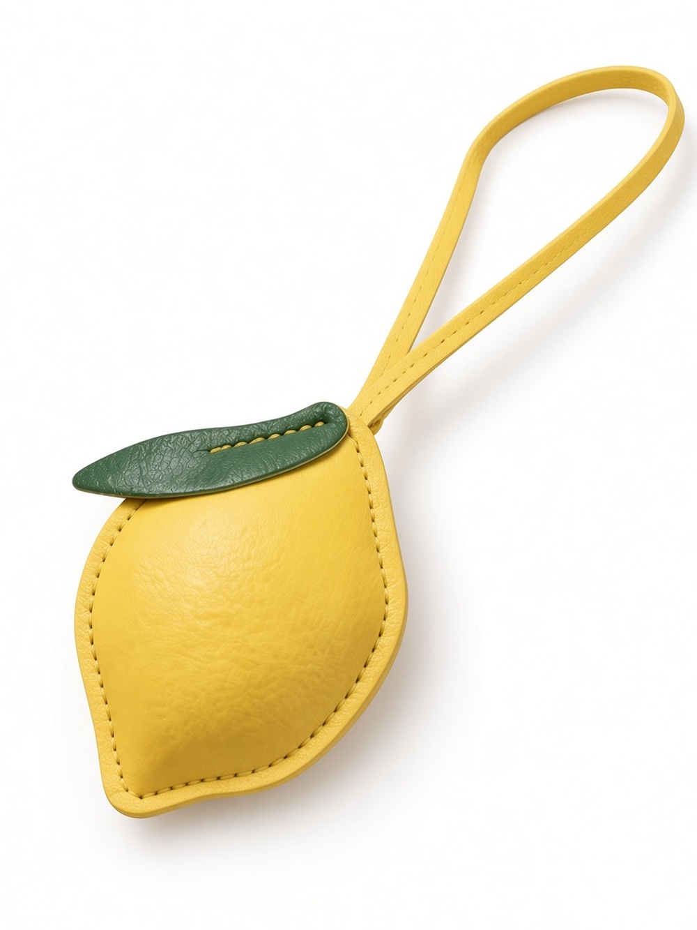 Lemon faux leather bag charm
